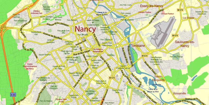 Loraine France Vector Map exact extra detailed All Roads Cities Towns map editable Layered Adobe Illustrator