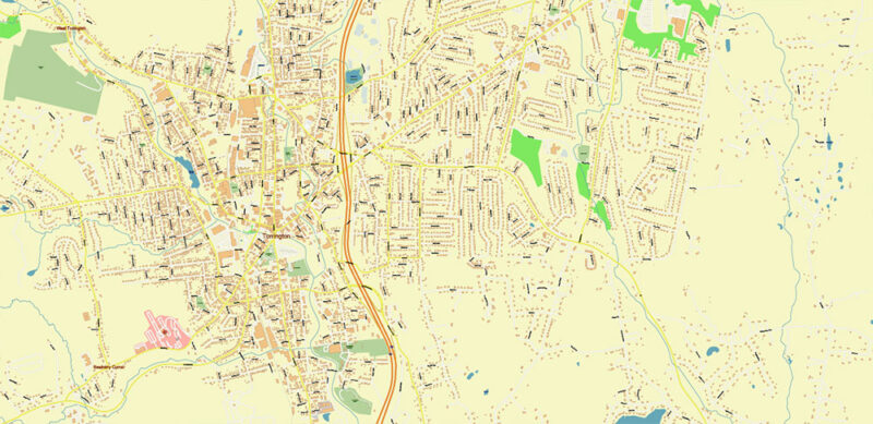 Hartford area Connecticut US Vector Map exact high detailed editable layered Adobe Illustrator