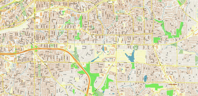 Atlanta Georgia US PDF Vector Map exact high detailed editable layered ...