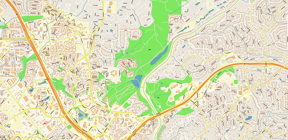 Atlanta Georgia US PDF Vector Map exact high detailed editable layered Adobe PDF