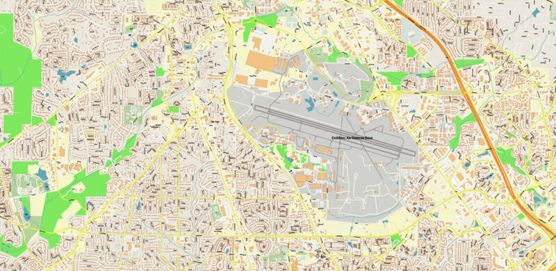 Atlanta Georgia US Vector Map exact high detailed editable layered Adobe Illustrator