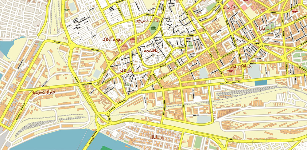 Karachi Pakistan PDF Vector Map high detailed scale 1:1000 editable Layered Adobe PDF