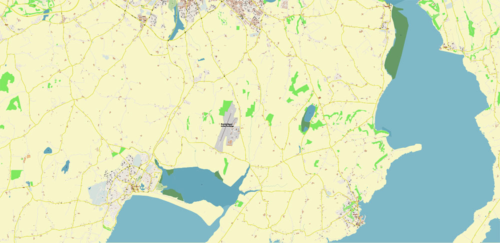 Waterford Ireland Vector Map high detailed editable Layered Adobe Illustrator