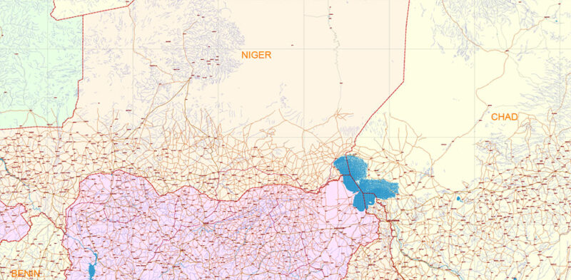 Africa full Vector Map high detailed editable layered in Adobe Illustrator
