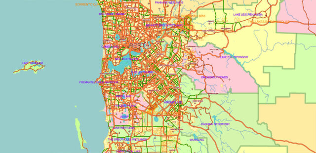 Australia Vector Map high detailed roads and admin areas editable ...