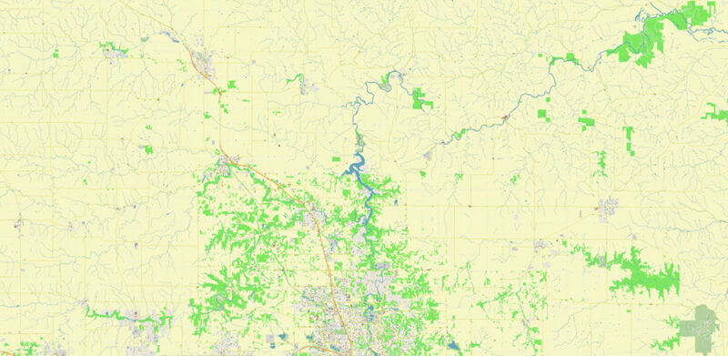 Rochester Minnesota US Vector Map exact high detailed editable layered Adobe Illustrator