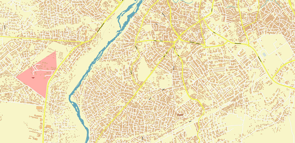 Abeokuta Nigeria PDF Vector Map high detailed editable layered Adobe PDF