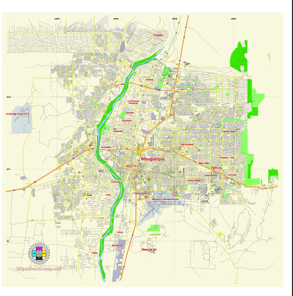 Albuquerque New Mexico US editable vector map svg free