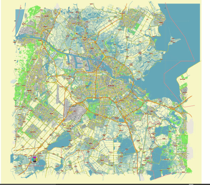 Amsterdam Netherlands editable vector map svg free