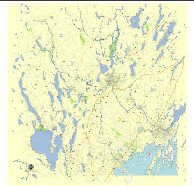 Auburn + Lewiston Maine US editable vector map svg free