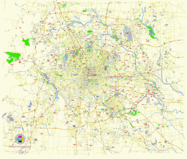 Beijing China editable vector map svg free