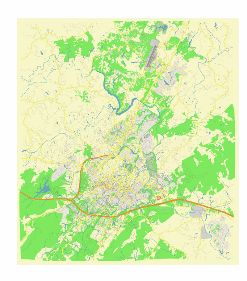 Charlottesville Virginia US editable - Charlottesville Virginia Us Map Vector Gvl17b Svg Free 800x912 