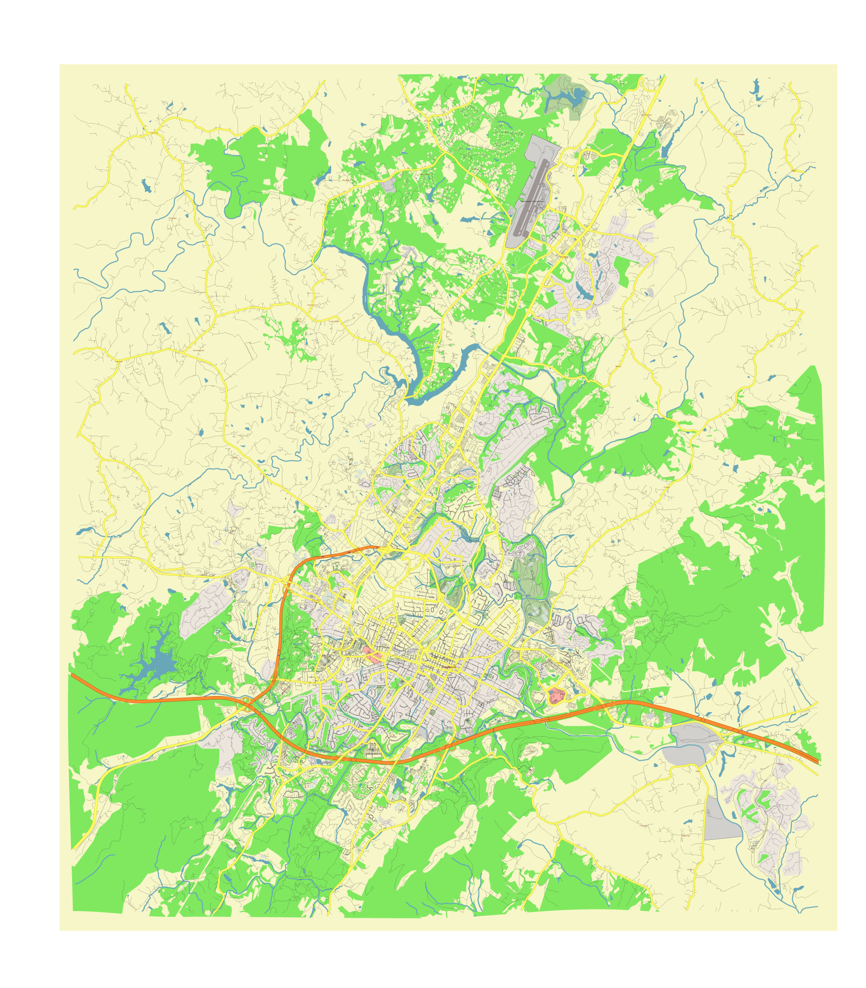 Charlottesville Virginia US editable vector map svg free