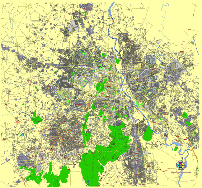 Delhi India editable vector map svg free