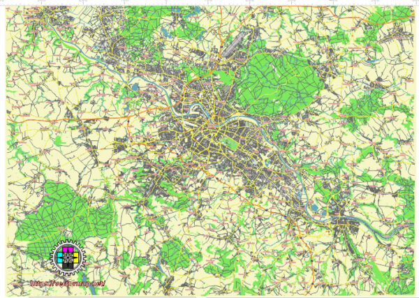 Dresden Germany editable vector map svg free