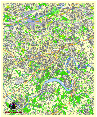Essen Germany editable vector map svg free
