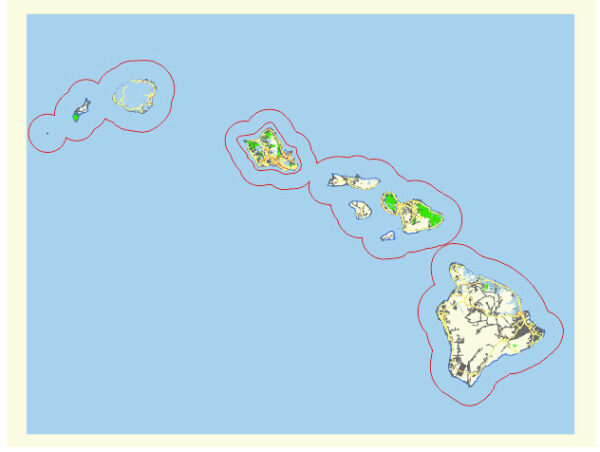 Hawaii US editable vector map svg free