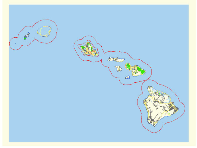 Hawaii US editable vector map svg free