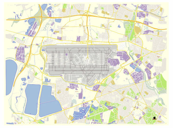 Heatrow Airport London UK editable vector map svg free