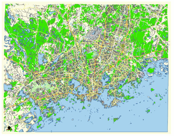 Helsinki + Espoo + Vantaa Finland editable vector map svg free