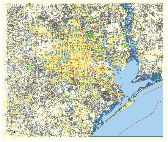 Houston Texas US editable vector map svg free