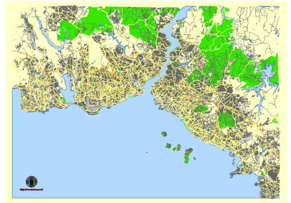 Istanbul Turkey editable vector map svg free