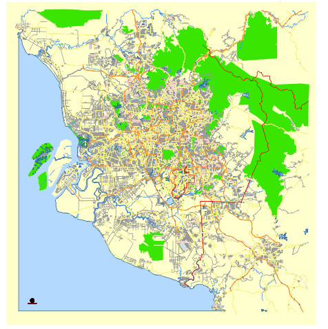 Kuala Lumpur Malaysia editable vector map svg free