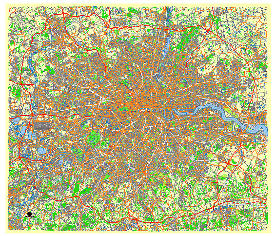 London Greater UK editable vector map svg free