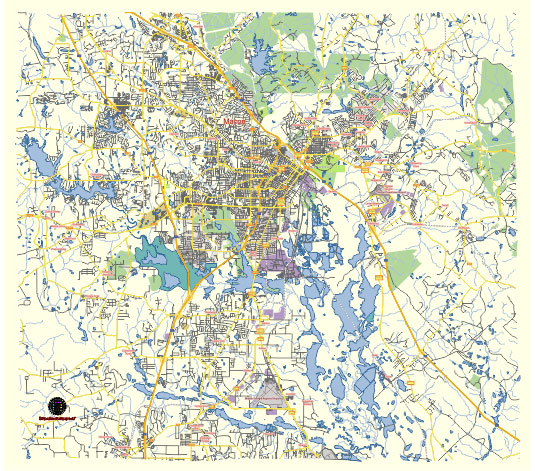 Macon Georgia US editable vector map svg free