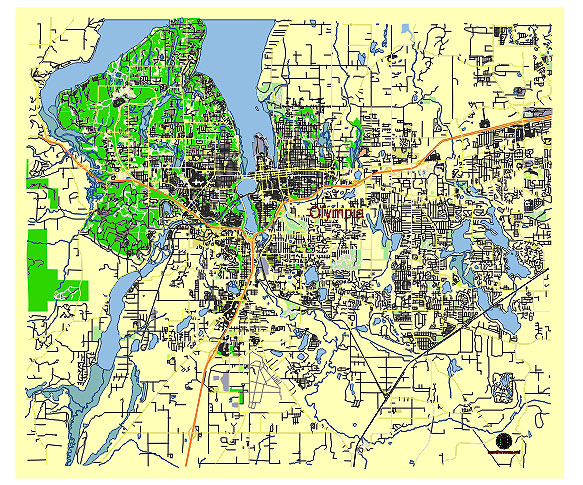 Olympia Washington US vector map svg free