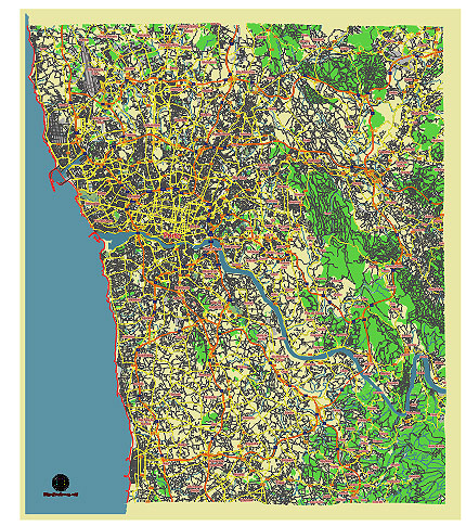Porto Portugal vector map svg free
