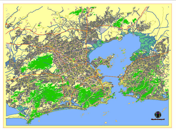 Rio de Janeiro Brazil vector map svg free