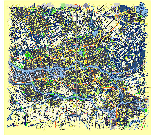 Rotterdam Netherlands editable vector map svg free