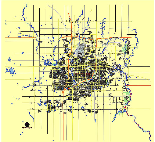 Sioux Falls South Dakota US editable vector map svg free