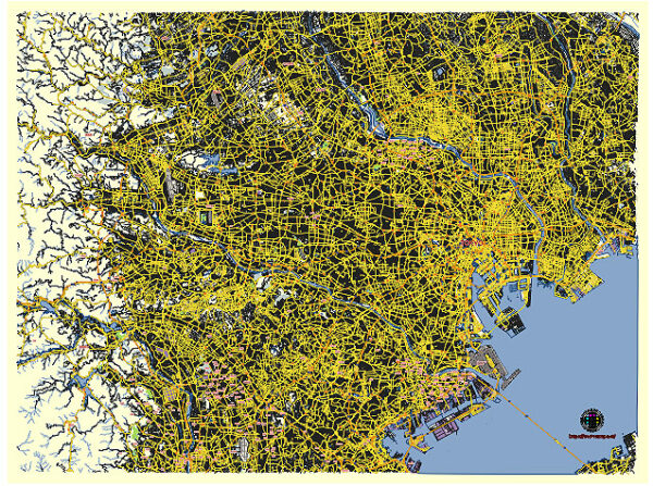 Tokyo Japan editable vector map svg free