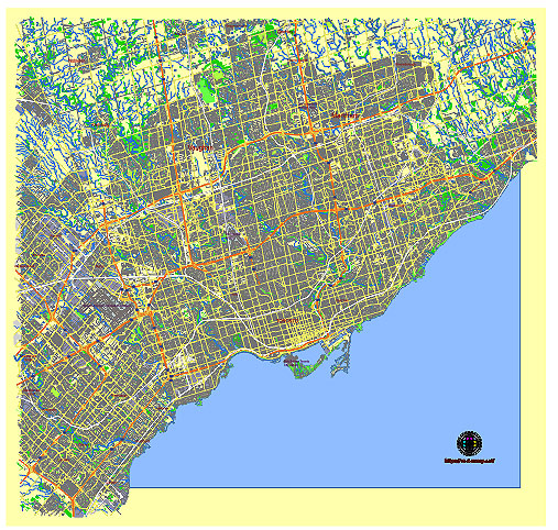 Toronto Canada editable vector map svg free