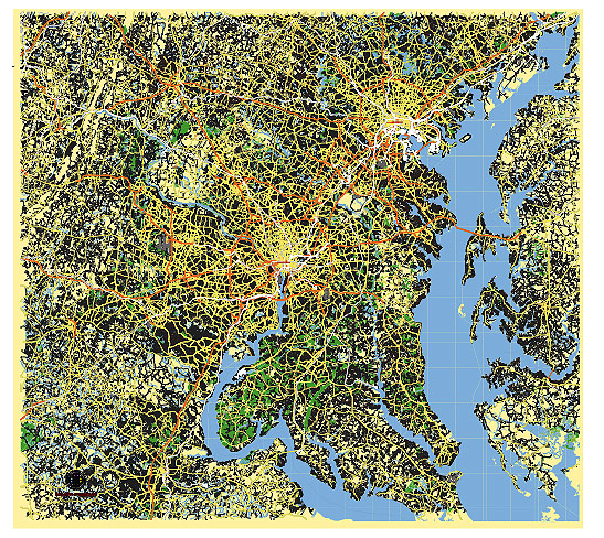 Washington DC and Baltimore MD US editable vector map svg free