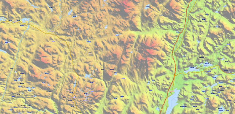 Adirondacks Park + Algonquin Parks (US and Canada) Vector Map High Detailed editable layered Adobe Illustrator