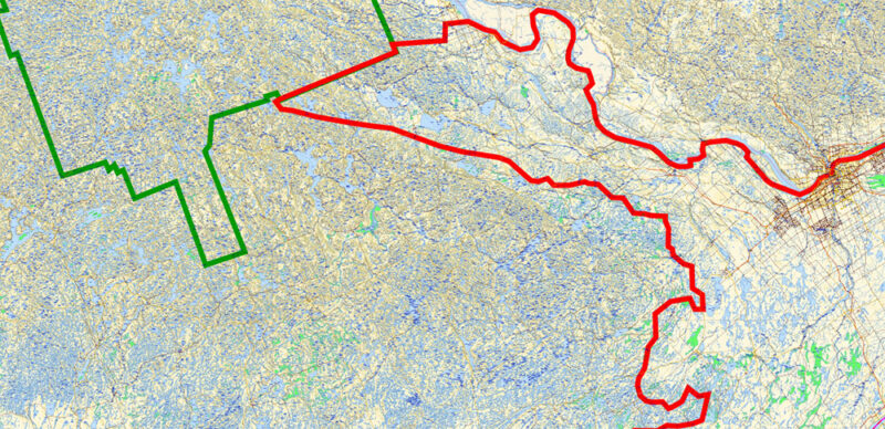 Adirondacks Park + Algonquin Parks (US and Canada) Vector Map High Detailed editable layered Adobe Illustrator