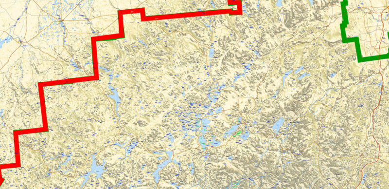 Adirondacks Park + Algonquin Parks (US and Canada) Vector Map High Detailed editable layered Adobe Illustrator