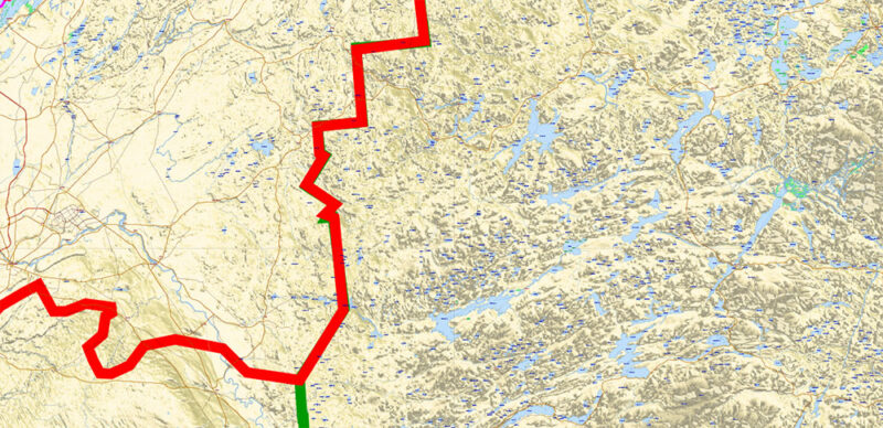 Adirondacks Park + Algonquin Parks (US and Canada) Vector Map High Detailed editable layered Adobe Illustrator