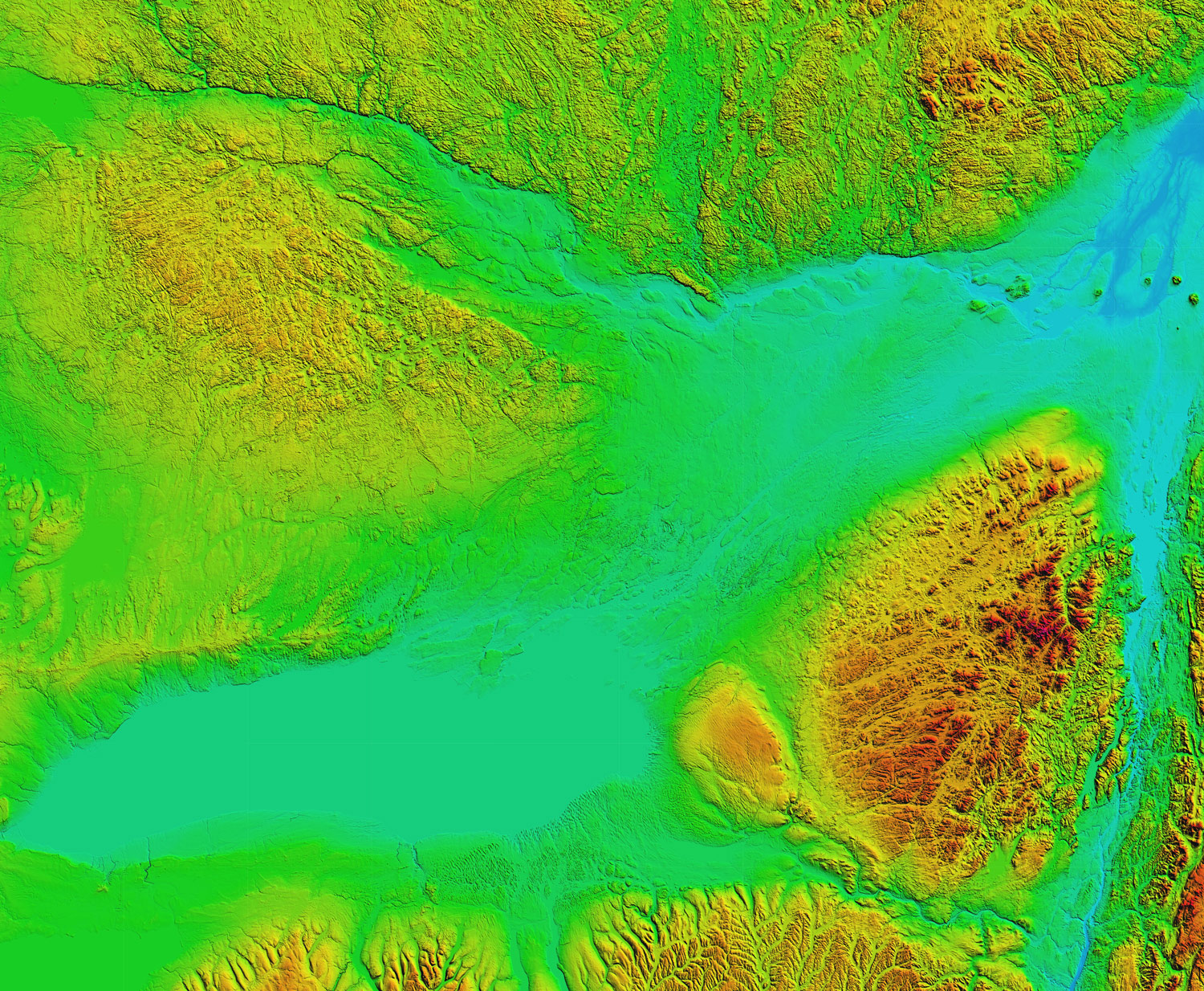 Relief Adirondacks Park + Algonquin Parks (US and Canada) PDF Vector Map High Detailed editable layered Adobe PDF