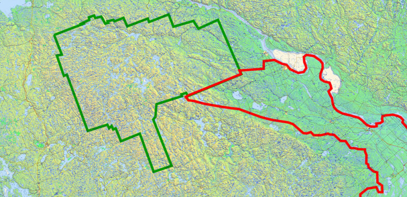 Adirondacks Park + Algonquin Parks (US and Canada) Vector Map High Detailed editable layered Adobe Illustrator