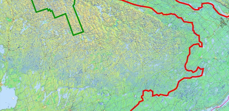 Adirondacks Park + Algonquin Parks (US and Canada) Vector Map High Detailed editable layered Adobe Illustrator