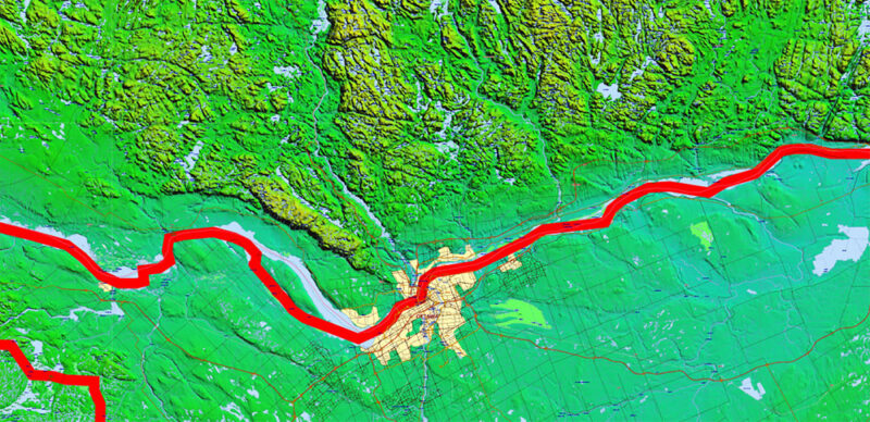 Adirondacks Park + Algonquin Parks (US and Canada) Vector Map High Detailed editable layered Adobe Illustrator