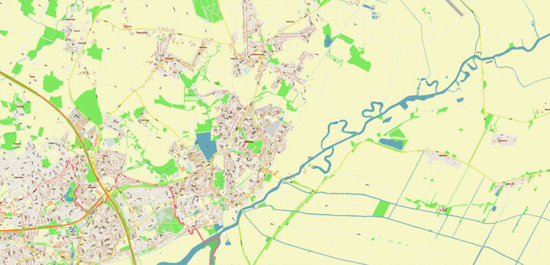 Bremen Germany Vector Map High Detailed editable layered Adobe Illustrator