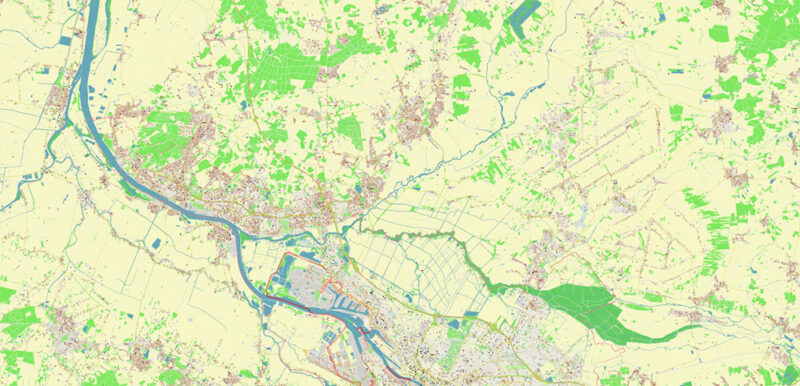 Bremen Germany Vector Map High Detailed editable layered Adobe Illustrator