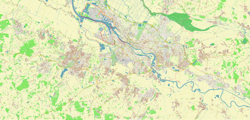 Bremen Germany Vector Map High Detailed editable layered Adobe Illustrator