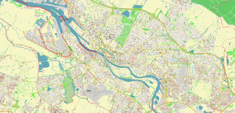 Bremen Germany Vector Map High Detailed editable layered Adobe Illustrator