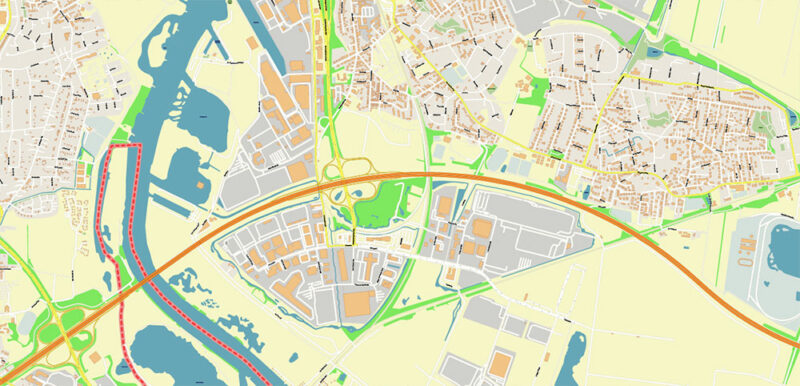 Bremen Germany Vector Map High Detailed editable layered Adobe Illustrator